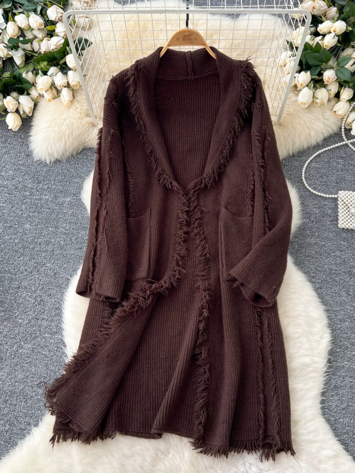 Too hot in summer knitted kimono KM128 images